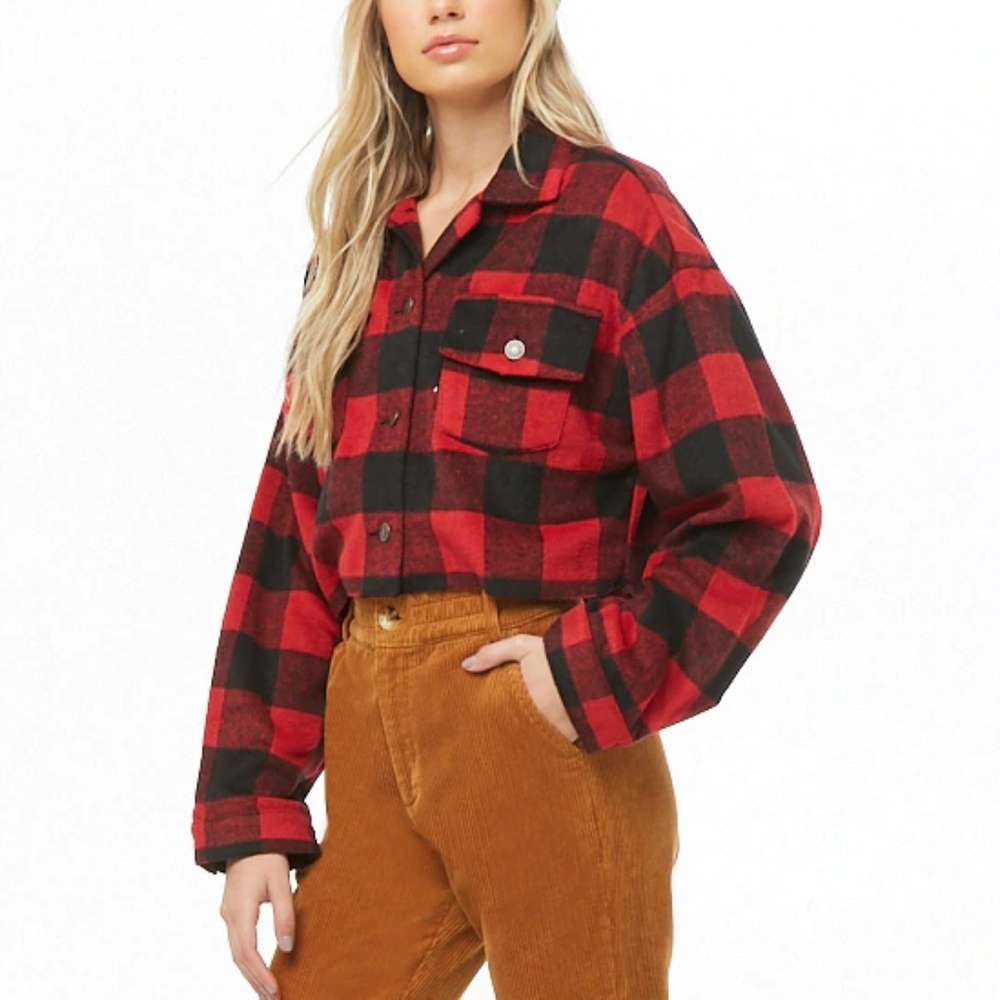 NEW Forever 21 Buffalo Plaid Shirt Jacket M